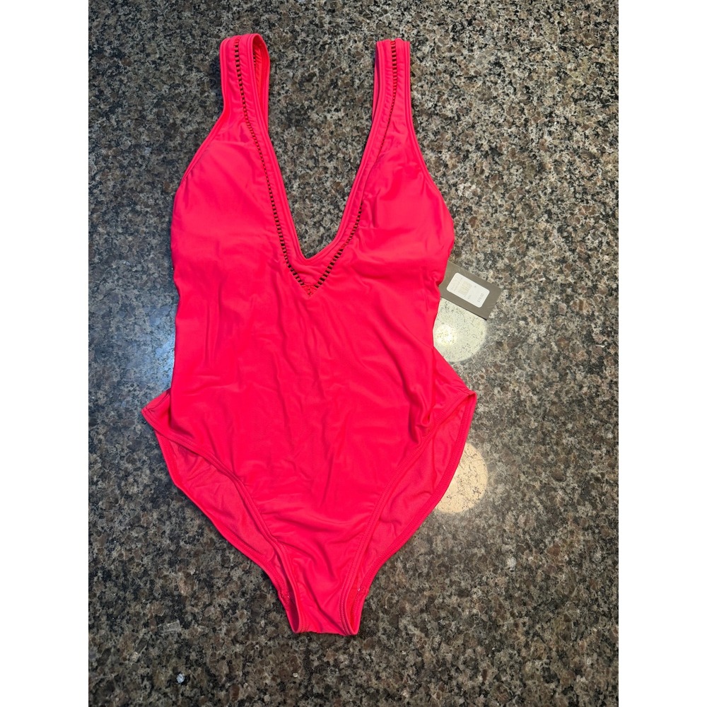 Fredericks of Hollywood Capri One Piece Swimsuit Neon Pink Azalea Medium‎